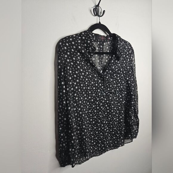 Love For Humanity Couture Sheer Celestial Whimsigoth Button Down Shirt Size M - Picture 6 of 7
